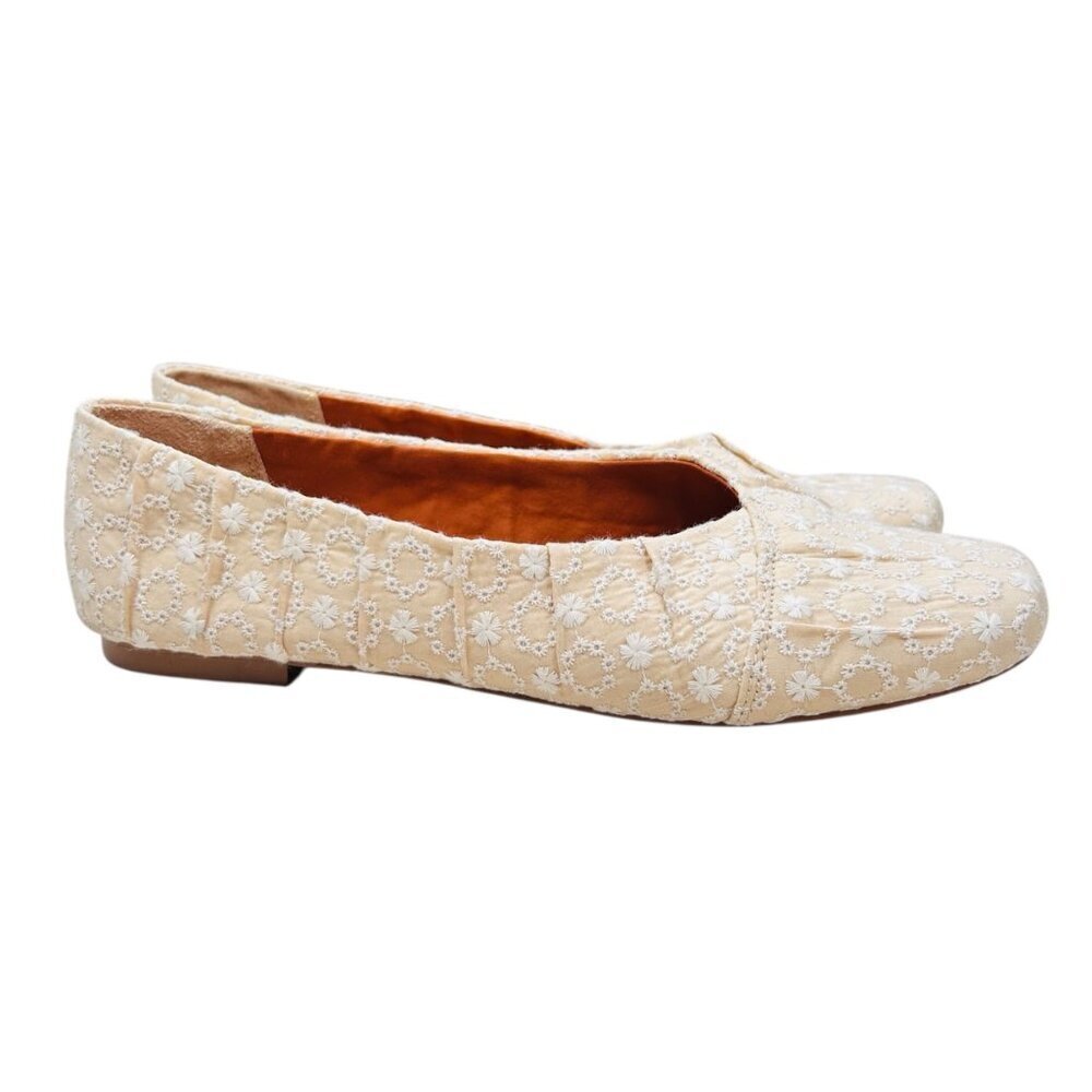 Korks Palmer 9 Floral Square Toe Ballet Flats Embroidered Cottagecore Twee
